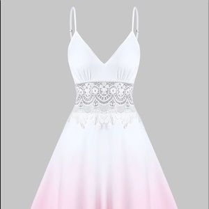 Lace Crochet Ombre Cami Dress